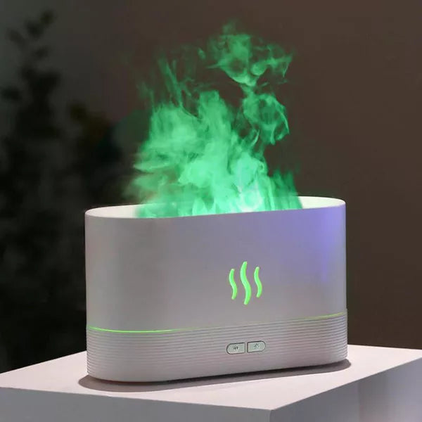 Humidificateur LED effet flamme – Diffuseur huiles essentielles design