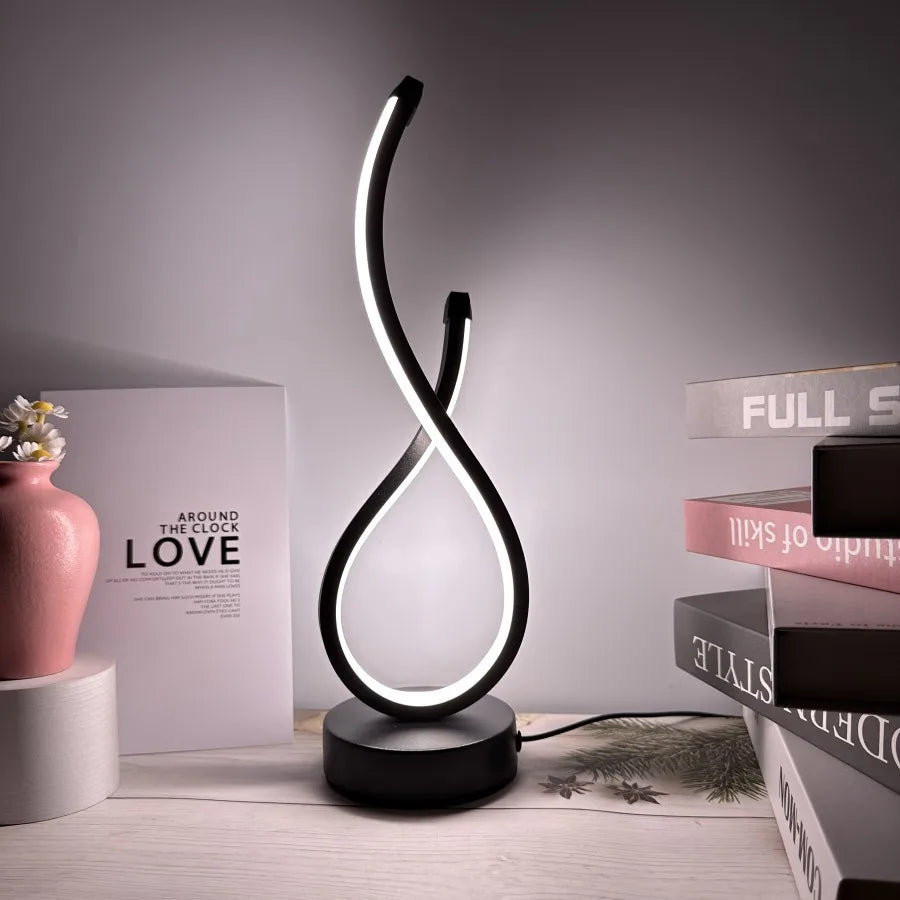 Lampe de table LED spirale – Style contemporain & déco