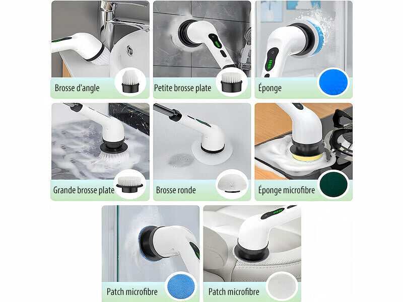 Brosse électrique Pro — Manche télescopique