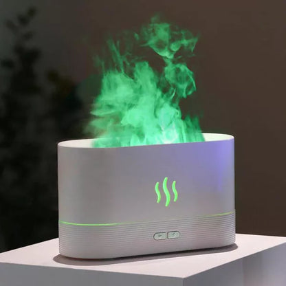Humidificateur LED effet flamme – Diffuseur huiles essentielles design