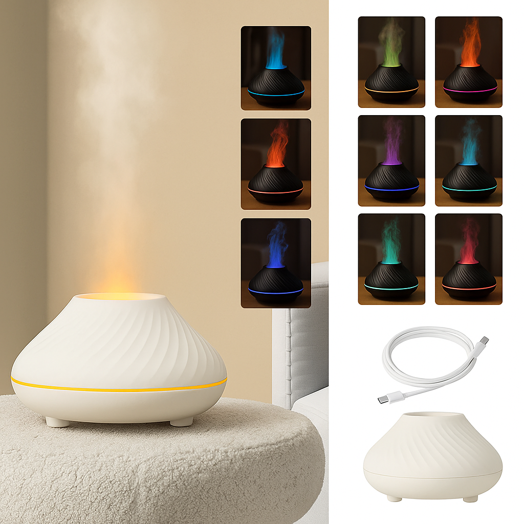 Diffuseur d’arôme LED effet volcan – Design et relaxation