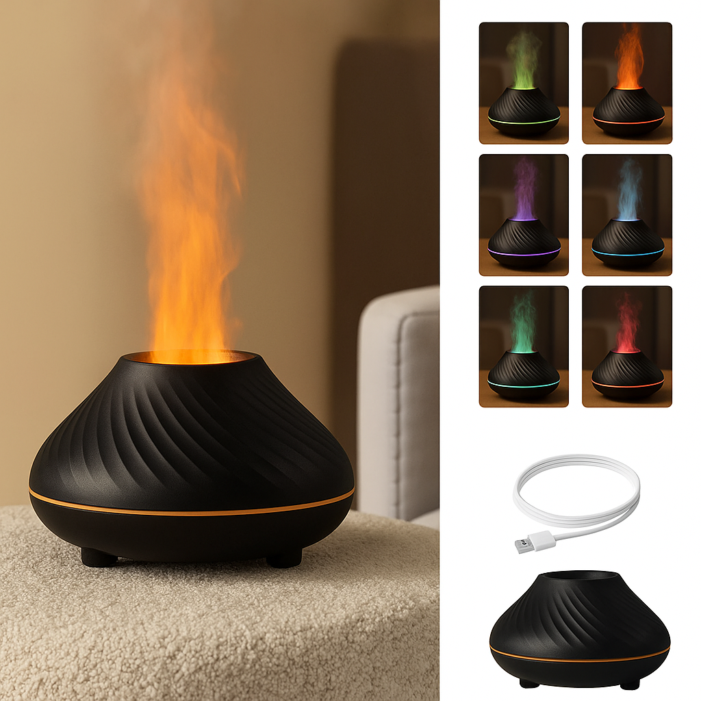 Diffuseur d’arôme LED effet volcan – Design et relaxation