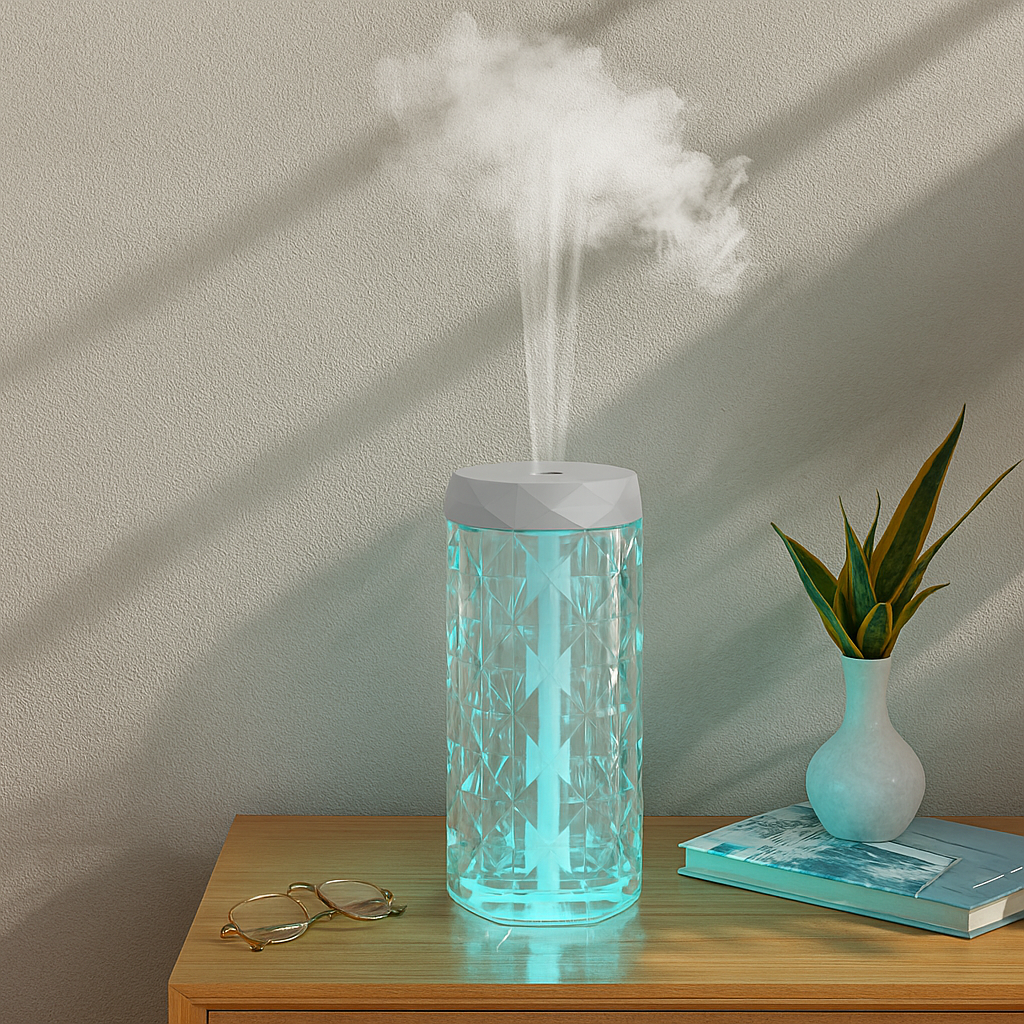 Diffuseur Cristal LED – Humidificateur Élégant & Aromathérapie Apaisante