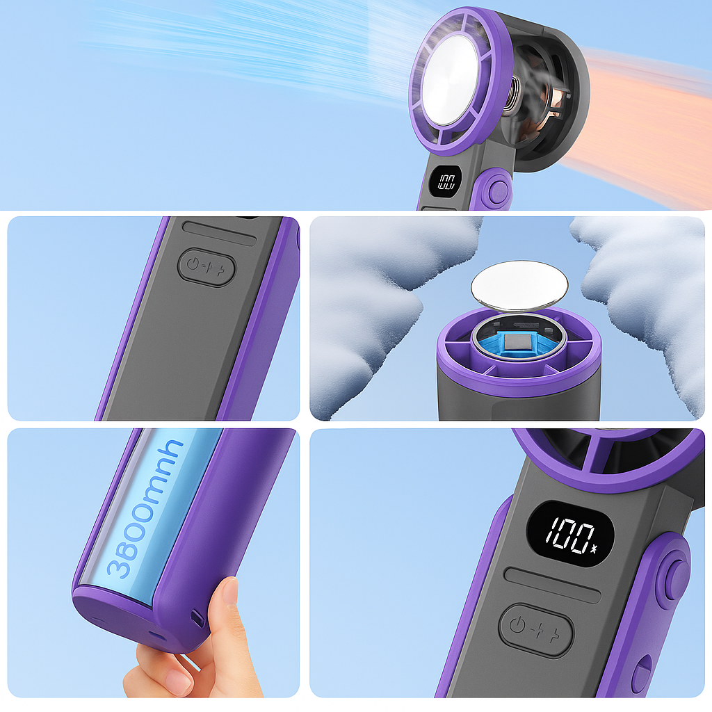 Ventilateur Portable Pliable – Rechargeable