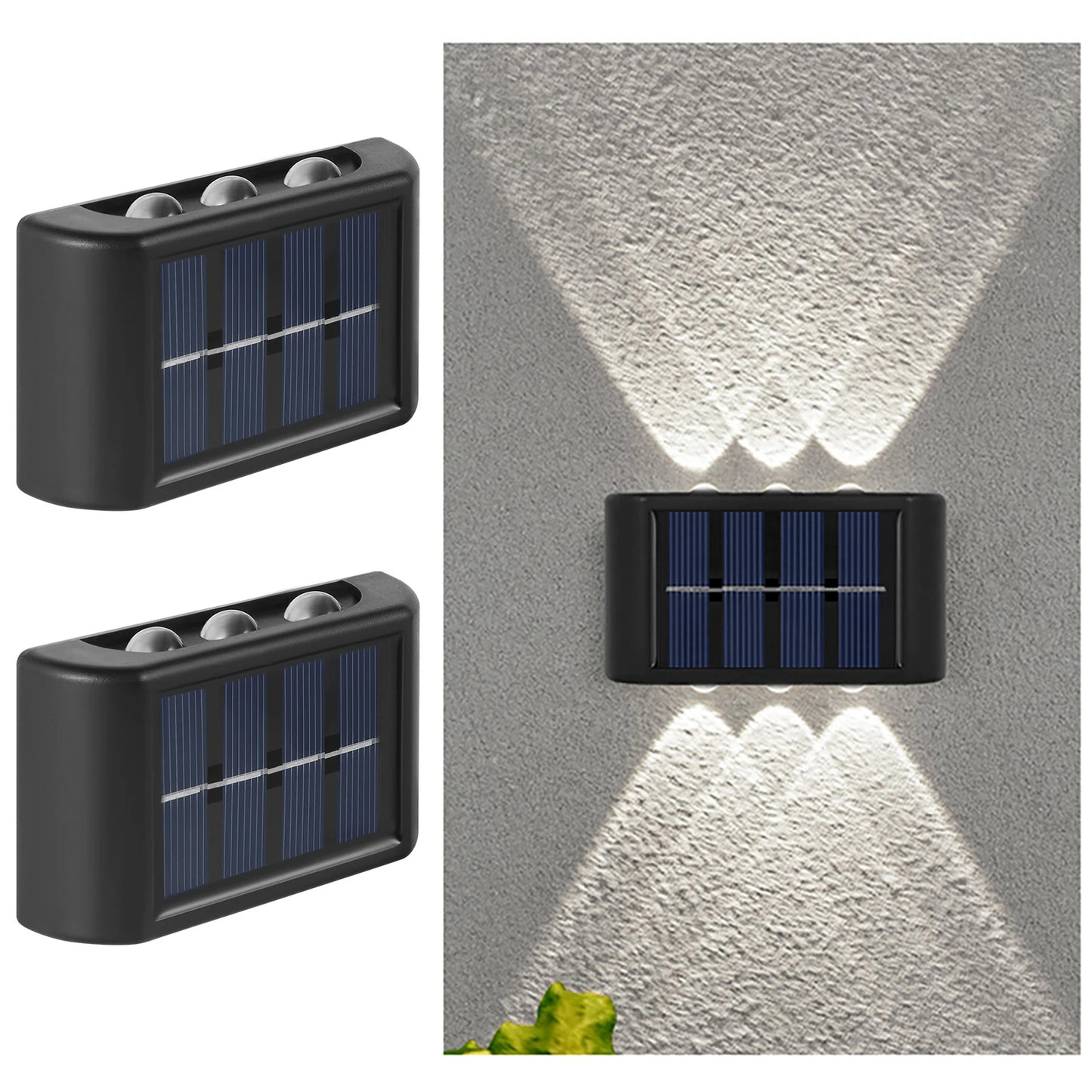 Lampes LED solaires murales – Étanches & automatiques pour jardin
