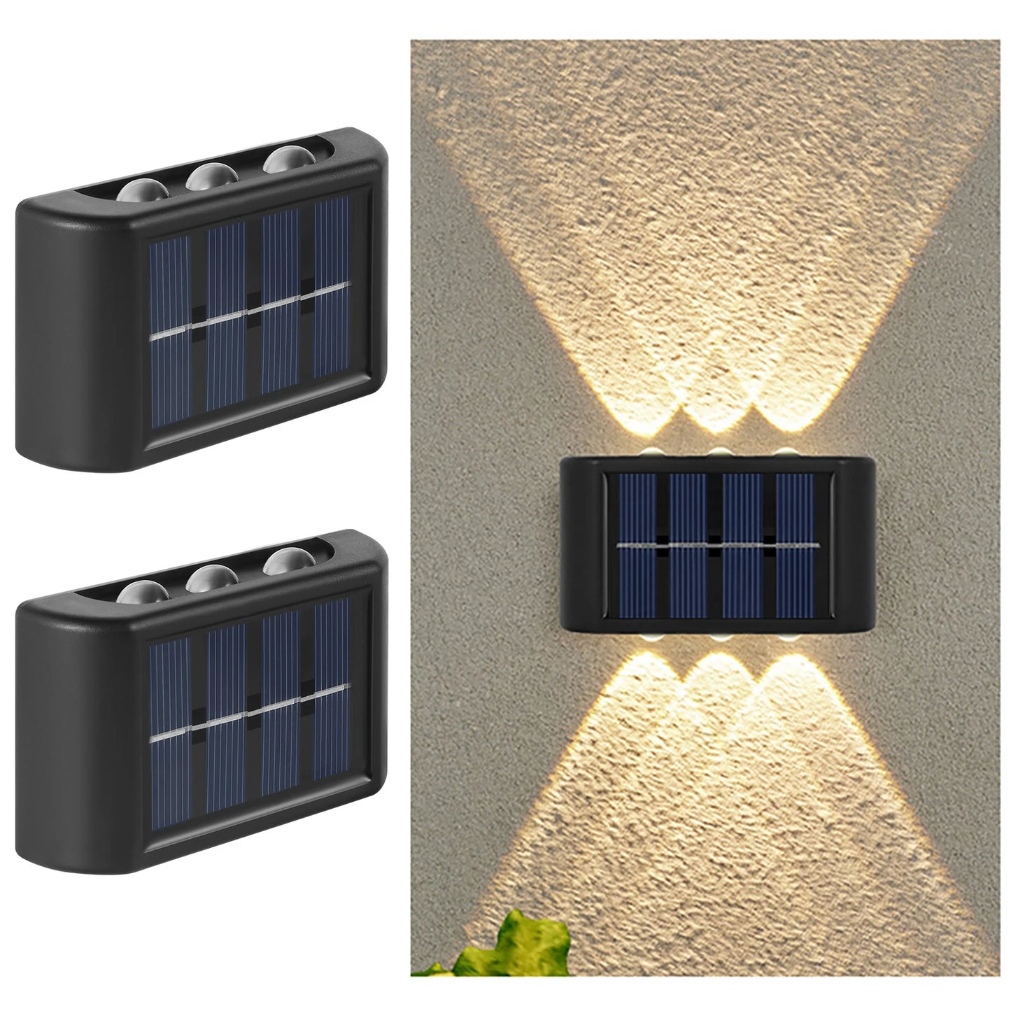 Lampes LED solaires murales – Étanches & automatiques pour jardin