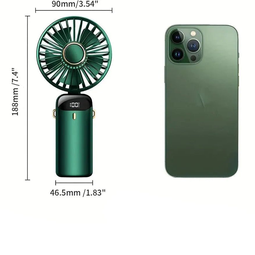 Ventilateur Portable Pliable, Silencieux, Rechargeable