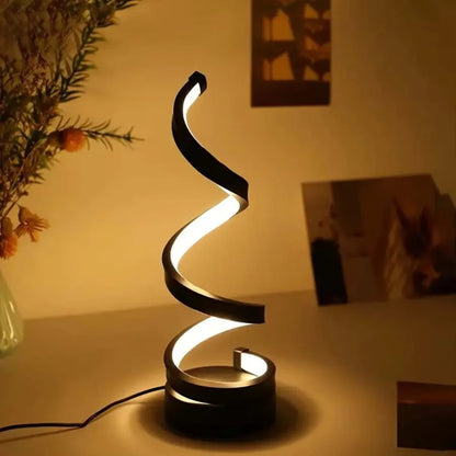 Lampe de table LED spirale – Style contemporain & déco