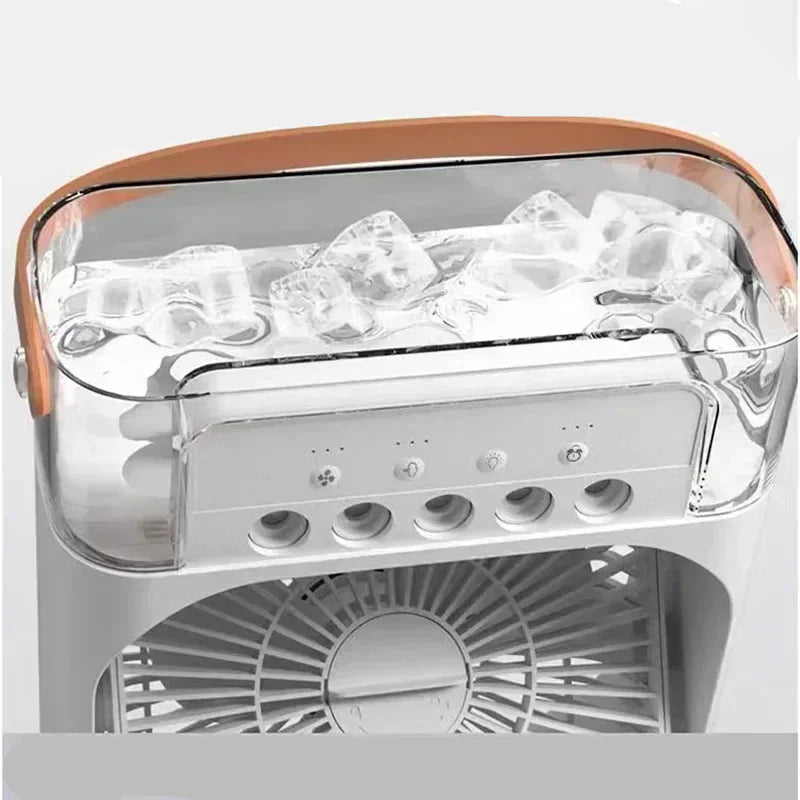 Ventilateur Humidificateur Portable 3-en-1 avec Lumière LED