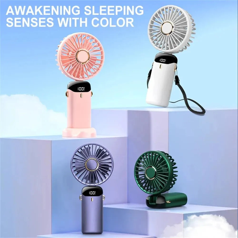 Ventilateur Portable Pliable, Silencieux, Rechargeable