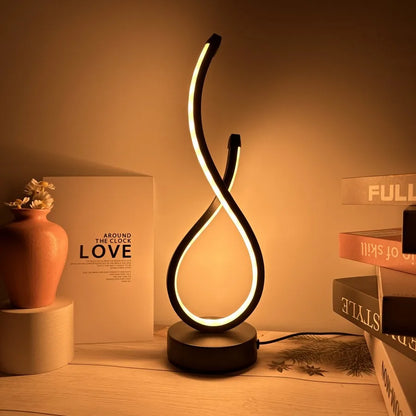 Lampe de table LED spirale – Style contemporain & déco