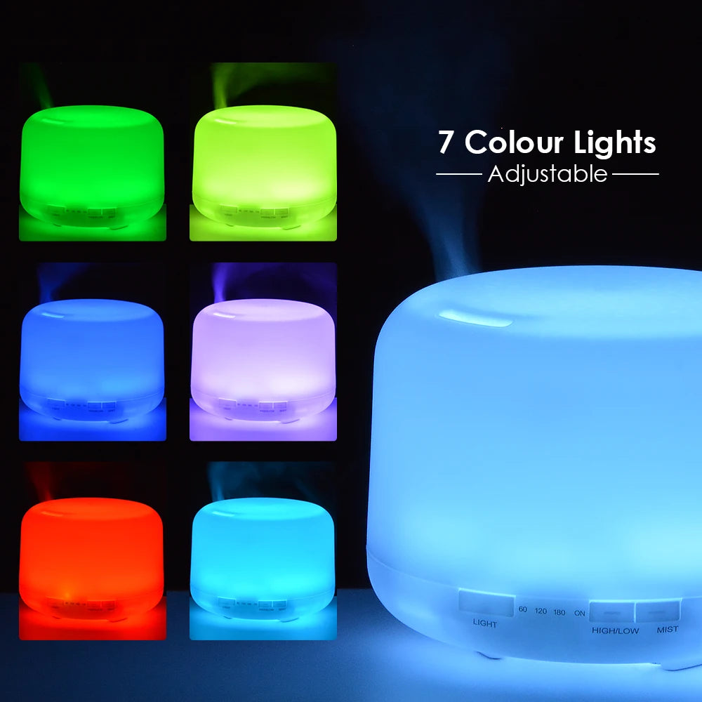 Diffuseur huiles essentielles LED avec télécommande – Humidificateur & lumière
