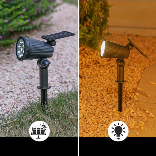Lampes solaires LED à faisceau, projecteurs étanches extérieurs