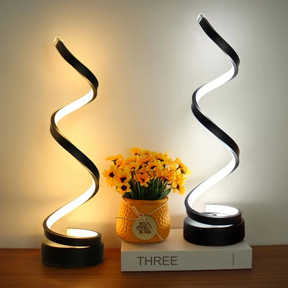 Lampe de table LED spirale – Style contemporain & déco