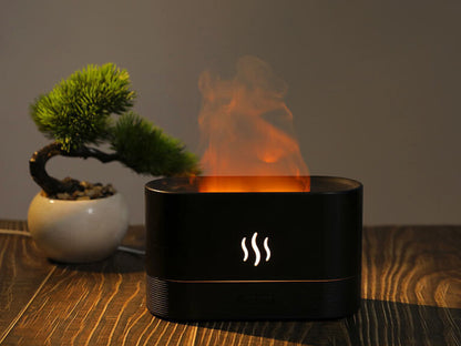 Humidificateur LED effet flamme – Diffuseur huiles essentielles design