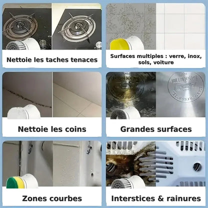 Brosse électrique de nettoyage — Compacte, 5 têtes